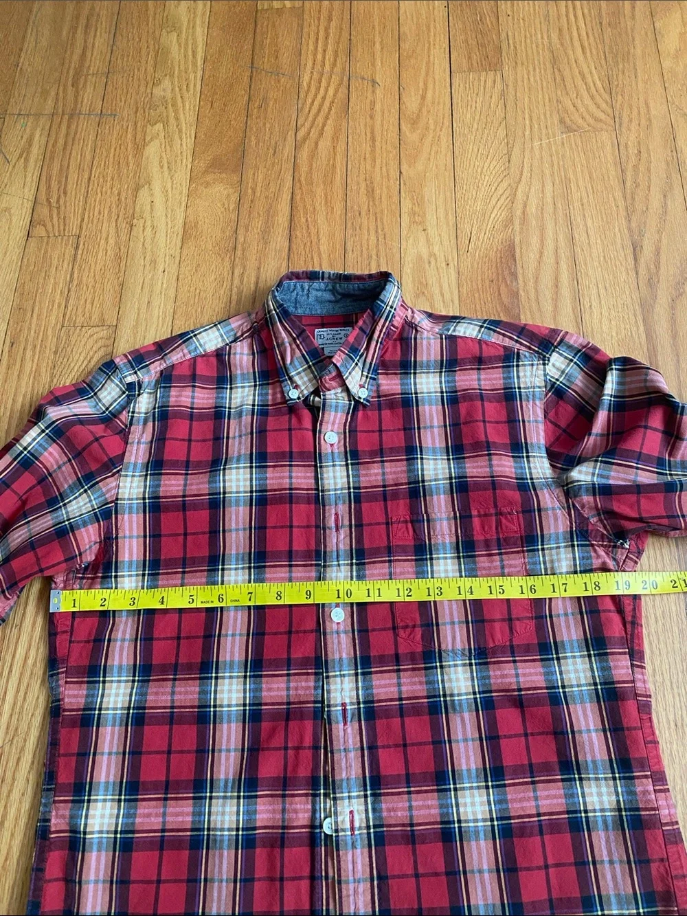J. Crew Red Plaid Button-Down Shirt